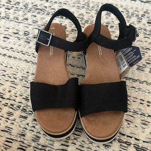 NEW TOMS Diana Sandals, Size 8, Black